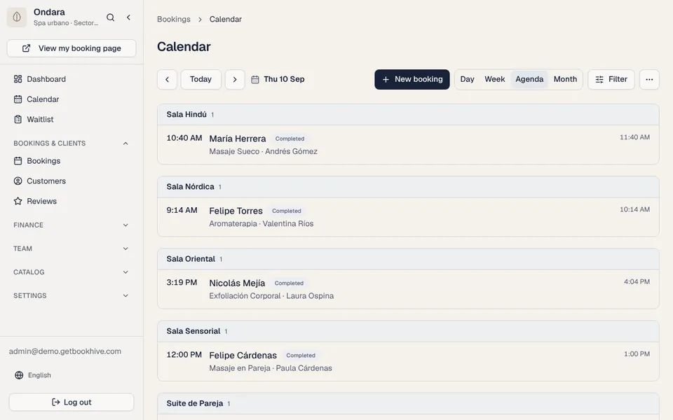 Online scheduling and bookings