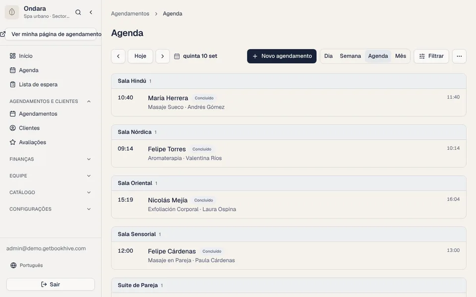 Agenda e agendamentos online